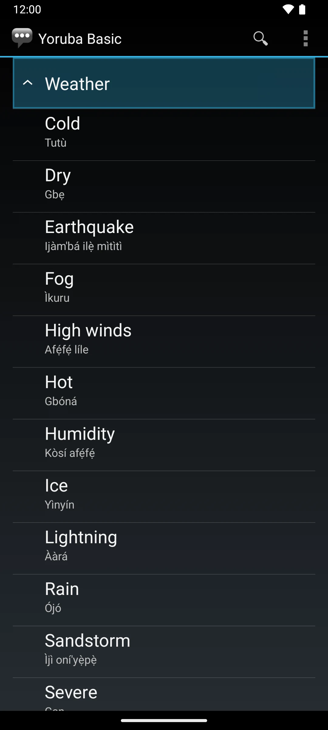 Yoruba Basic Phrases screenshot