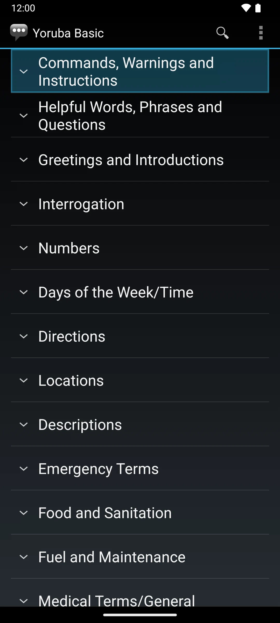 Yoruba Basic Phrases screenshot
